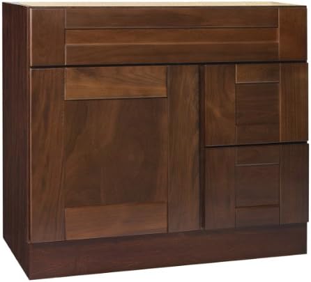 Coastal Collection GEO-3621 Georgetown Series Black Walnut with Chestnut Finish Vanity Base with Right Side Drawers, 36-Inch-by-21-Inch