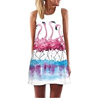 Fvjikne Summer Dresses for Women Trees Print Casual Chiffon Boho Beach Dresses 253 S
