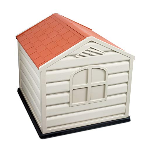 Internet's Best Outdoor Dog House - Comfortable Cool Shelter - Great for Small Dogs - Durable Plastic Design - Home Kennel - Indoor or Outdoor Use - Small