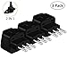 US to Italy Power Plug Adapter, UROPHYLLA Type L Outlet Travel Power Adapter for Italy, Chile, Ethiopia, Lybya, Syria, Tunisia, Uruguay - 3 Pack & Grounded 2 in 1 [Black]