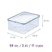 LOCK & LOCK Easy Essentials Food Storage lids/Airtight containers, BPA Free, Rectangle-88 oz-for Rice, Clear