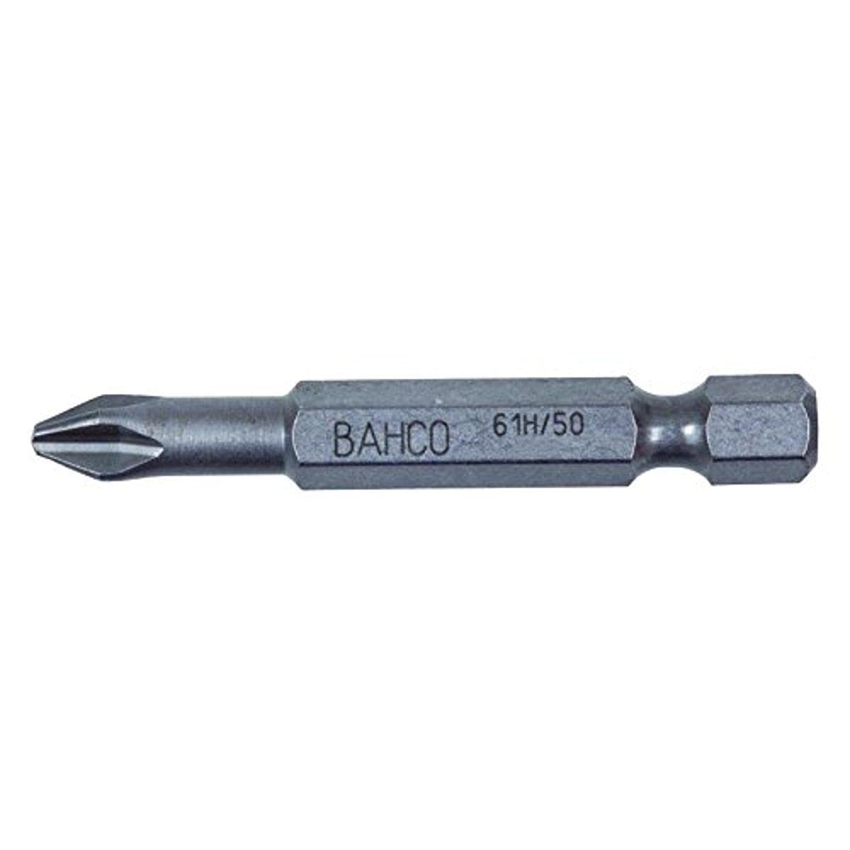 Bahco 61H/50PH1 Ph1 Extra Hard Bit for Phillips Head Screws, Grey, 50 mm, 5-Piece