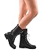 ROF Women's Lug Heel Ankle to Mid Calf Booties Zipper Closure Combat Military Motorcycle Boots