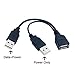 CY USB 2.0 A to Dual A Male Extra Power Data Y Extension Cable for 2.5
