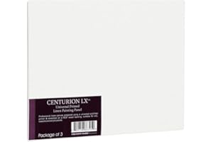 Centurion All-Media Primed Linen Panels - 12x16" 3 Pack - 11oz Universal Primed Canvas Boards for Painting, Mounted on MDF Wood, Non-Warping, Ideal for Artists, Professionals, and Painters