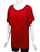 LL WT742 Womens Boat Neck Short Sleeve Dolman Drape Top XXXL RED