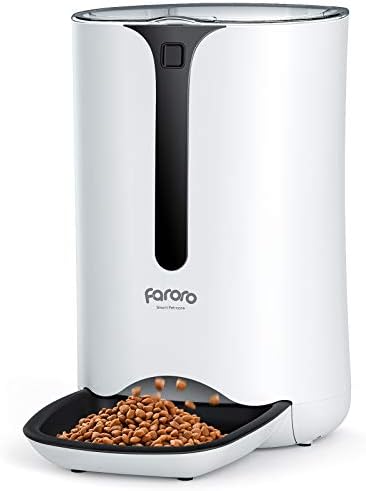 Faroro 7L Automatic Cat Feeder Dog and Cat Food Dispenser with Programmable Timer, Portion Control and Distribution Alarms for 4 Meals Per Day