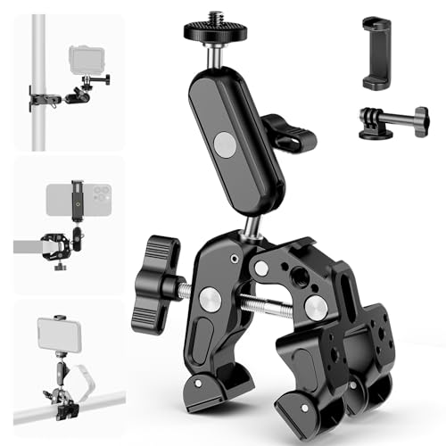 NEEWER Super Clamp with 3 Dual Ballhead Magic Arm Camera Phone Mount, ST88