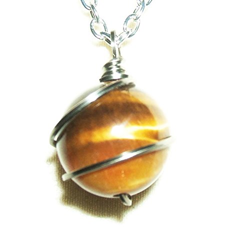 TIGER EYE PENDANT NECKLACE Silver Pltd HARMONY BALANCE Metaphysical Stone Bead