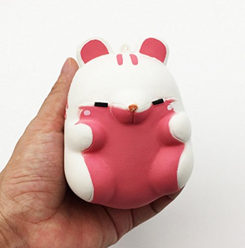 NOMSOCR 10Cm Jumbo Slow Rising Squishy Scented Decompression Hamster Toy Squeeze Soft Stress Relief Gift For Kids And Adults (White)