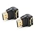 Cable Matters 2-Pack Right Angle HDMI Adapter with 4K 60Hz and HDR Support, 90 Degree HDMI Right Angle Adapter, Black