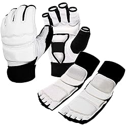 Taekwondo Sparring Gloves Hand Foot Protectors Half