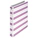 Samsill MP20119 Fashion Design 3 Ring Binder, Stripes, 1 Inch Round Rings, Assorted Colors (Purple, Pink, Turquoise), Bulk Binders - 6 Pack, Assorted Stripe Print, 1-Inch