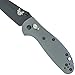 Benchmade - Mini Griptilian 556-1 Knife, Drop-Point Blade, Plain Edge, Coated Finish, Gray Handle
