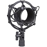 Koolertron Universal 50MM Microphone Shock Mount For 48MM-54mm Diameter Condenser Mic (Black)