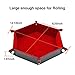 Dice Tray Metal Dice Rolling Tray Holder Storage Box for RPG, DND Table Games, Double Sided Folding PU Leather Tray (Red)