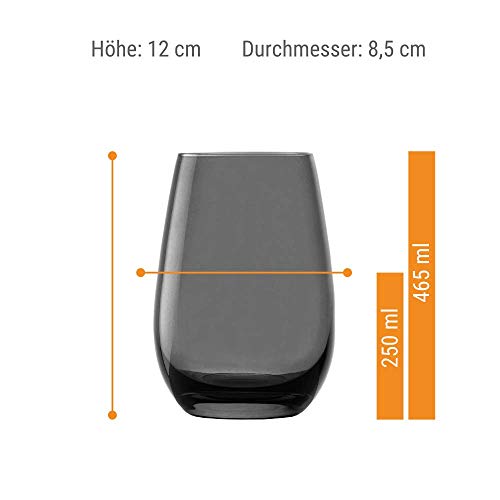 Stölzle Lausitz Wassergläser Set Elements Mediterraner Mix 465 ml randvoll / 6er Set Wassergläser Spülmaschinenfest hohe Bruchresistenz/Trinkgläser Set Kristallglas/Saftgläser Set – Bild 5