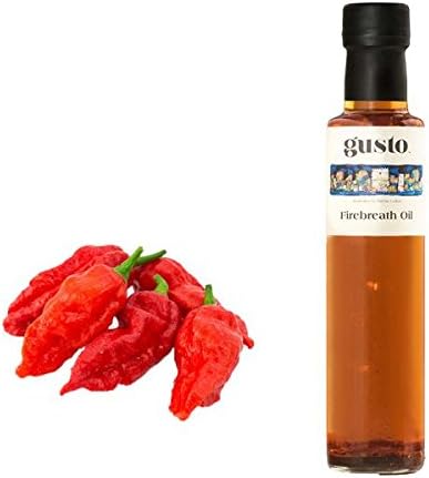 FIREBREATH chilli infused oil - made with Naga Bhut Jolokia Ghost Chili Birds-Eye Cayenne 250ml bottle (pack of 3) by GUSTO ARTISAN