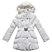 Richie House Big Girls' Padded Winter Jacket with Belt and Faux Fur Hood RH0784