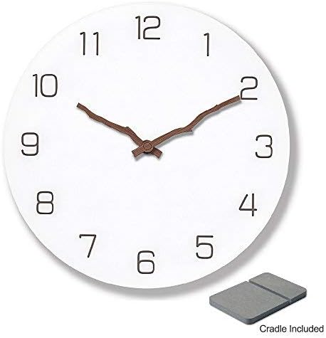 Mooqs 9 inch Silent Non-Ticking Wall Clock Made of Natural and Engineered Wood Also Doubles as Desk & Shelf Clock with Cradle (Bough Hands)