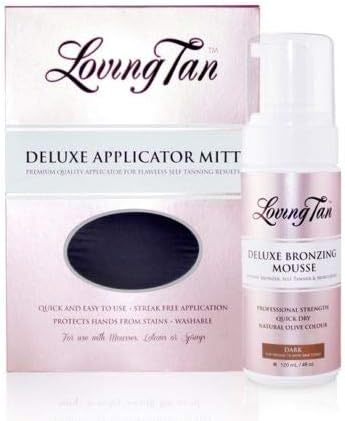 Loving Tan 2 Hour Express Deluxe Bronzing Mousse + Deluxe Applicator Mitt (Deluxe Bronzing Mousse - Dark + Mitt)