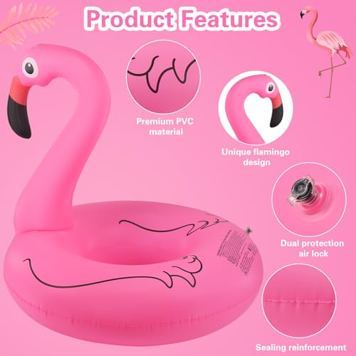 DeeprBlu Swimming Pool Floats Adult, 42" Large Pool Float, Pink Flamingo Inflatable Pools, High Load Capacity and Superior Durability, 0.35mm Thickened Inflatable Pools Adults for River