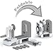 Gourmia GSS9615 Foldable 5 Blade Spiralizer Vegetable Slicer - 5 Stainless Steel Blades for Thick and Thin Pasta Spirals - No-Skid Suction Feet - Storage Container - BPA Free Gray