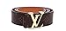 Brown-Gold fashion leather metal buckle belt (Brown gold, （30-33）105cm)