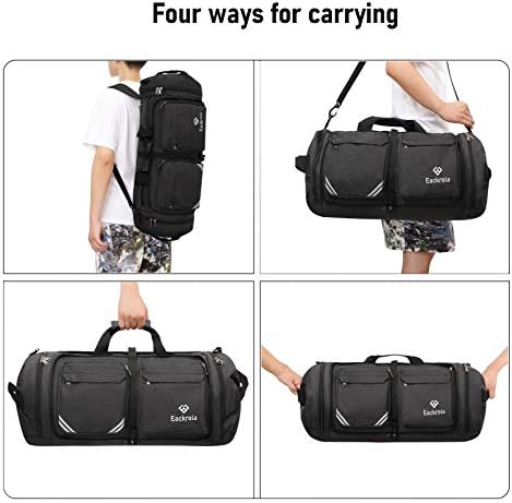 Eackrola Travel Duffel Bag,3-in-1 Foldable Duffle Bag Luggage Bag with Shoes Compartment Packable Weekender Bag for Men Women 55L Water-proof & Tear Resistant 3 Eackrola Travel Duffel Bag,3-in-1 Foldable Duffle Bag Luggage Bag with Shoes Compartment Packable Weekender Bag for Men Women 55L Water-proof & Tear Resistant