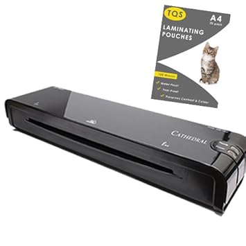 A4 Laminator Machine with 25 TQS Laminating Pouches Included