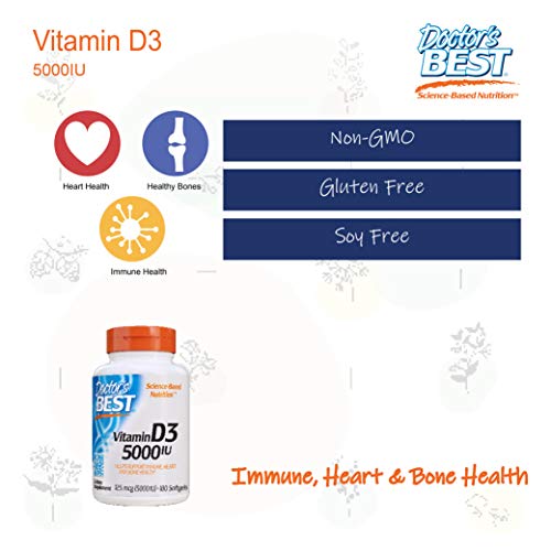 Doctor's Best Vitamin D3 5000IU, Non-GMO, Gluten Free, Soy Free, Regulates Immune Function, Supports Healthy Bones - Image 6