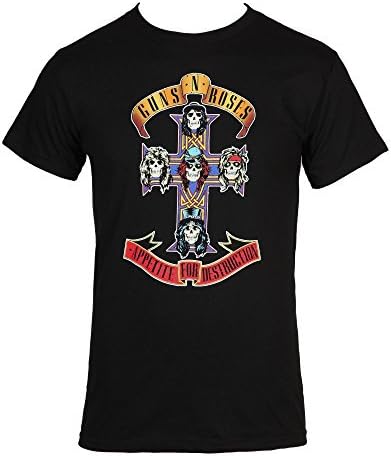 CaroStone Guns N' Roses Cross T-Shirt Black Large