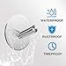[4 Pack] Adhesive Towel Hooks, EMISK 304 Stainless Steel Robe Hook Hanger, Waterproof Wall Hooks Holder for Bathroom Kitchen and Bedroom