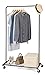 Auledio Clothes Rack, Industrial Pipe Garment Racks On Wheels, Heavy Duty Commercial Clothing Rack with Metal Bottom Shelves for Boxes Shoes Storage, Bronze