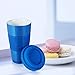 Yilove Coffee Mug With Lid, BPA-free, Ceramic, 16 Ounce-Blue