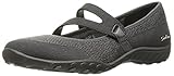 Skechers Sport Women's Breathe Easy Lucky Lady Mary Jane Flat,Charcoal Knit Mesh/Gray Trim,10 M US