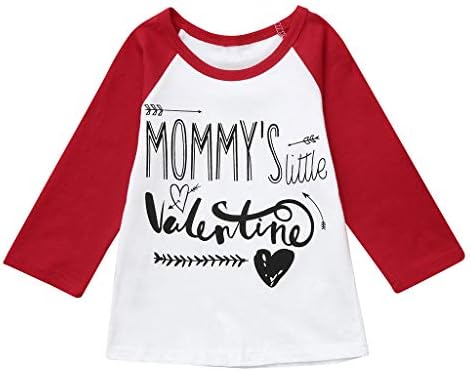 Jshuang(18M-4Y) Toddler Baby Boys Girls Valentine's Day Letter Printed Tops T-Shirt Clothes