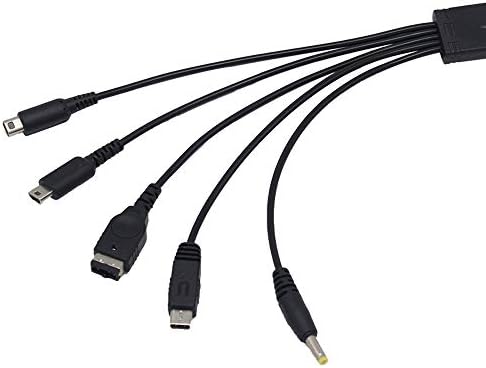 Coolayoung 5 in 1 Charger Cable, 4ft/1.2m Charging Cord Cable for Nintendo NDS Lite/Wii U/New 3DS XL LL 2DS GBA SP/PSP 1000 2000 3000