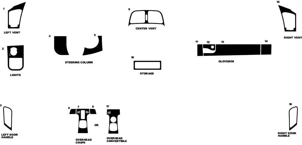 Rvinyl Rdash Dash Kit Decal Trim for Mercedes-Benz CLK-Class 1998-2002 - Wood Grain (Zebrano Mahogany)