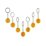 7pcs/set 2.5cm Dragon Ball Z New In Bag 7 Stars Crystal Balls Keychain Pendant 1 2 3 4 5 6 7 star Complete set