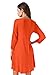 JollieLovin Women's Casual Swing 3/4 Sleeve Pockets T-shirt Loose Dress (Orange, 1X)