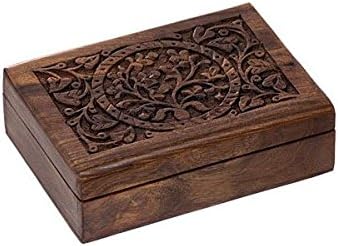 Caja – madera de árbol de la vida 5 x 7 W/terciopelo: Amazon.es: Hogar