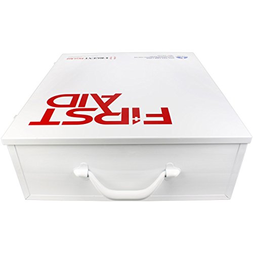 OSHA & ANSI 3 Shelf Industrial First Aid Cabinet with Pocket Liner, 100 Person, 1316 Pieces, 2015 Class A+, Types I & II, Made in USA by Urgent First AidTM with extra content & NEW ANSI First Aid Guide