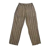 Bohemian Unisex Yoga Pant Cotton Stripes Side Pockets Pajama Pants