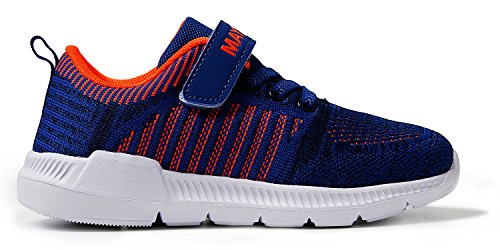 Vivay Boys Tennis Shoes Kids Sneakers Athletic Running Walking Sneakers for Little Kid and Big Kid(Blue Orange,Size 11 Little Kid) - Thumbnail 2