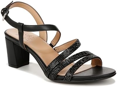 naturalizer vanessa leather crystal strappy dress sandals Amazon.com | Naturalizer Womens Vanessa2 Rhinestone Embellished Strappy Heeled Sandal ,Black,4.5M