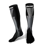 Graduated Compression Socks for Sports Running Circulation Flight Travel Nurses & Recovery - Men(Shoe Size:6.5-11) & Women(Shoe Size:8-12) - Black