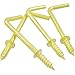 Shells 20PCS Gold Color Copper Plated Metal Right-Angle Hooks 7 Shape Screw Hooks Self-Tapping Screws Hooks L Shape Hooks 2.16 Inches 1+1/2#