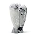 Nelson Creations, LLC 2 Inch White Rainbow Moonstone Guardian Angel Figurine Hand-Carved Natural Stone, Excellent for Nurturing Energy and Intuitive Qualities