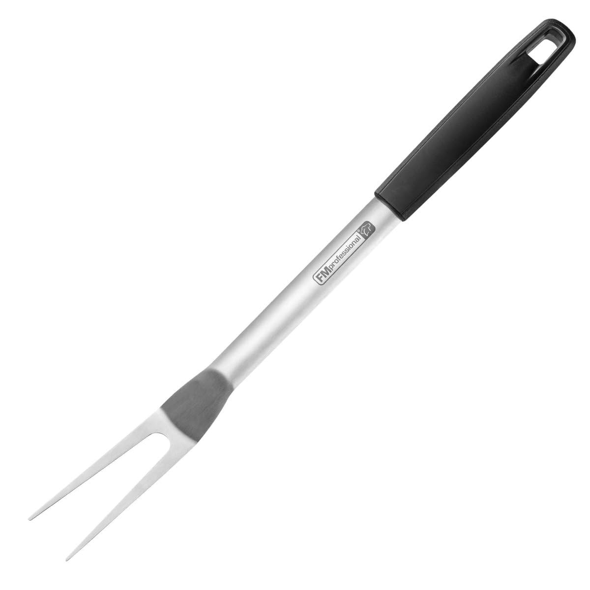 FMprofessional 22301 Carving Fork BBQ Carving Fork with Extra Pointed Prongs High-Quality Stainless Steel Barbecue Fork (Colour: Black/Silver), Quantity: 1 Piece, PP